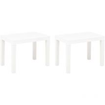 Decdeal - Bancs de jardin 2 pcs Blanc Plastique