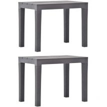 Banc de jardin meuble de patio d'extérieur terrasses de jardin 2 pièces moka plastique