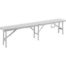 Garden Deluxe Collection - Bancs pliants de camping en acier et en résine Roard 180 cm Camping Polyrattan Levante