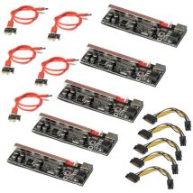 5 x Riser usb Kit completo scheda potenziata metallo mining gpu - STI