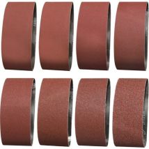 Promotion Bande Abrasive 75x457 Mm- Grains 1 X 40/60 & 2 X 80/120/180/240/320/400 Bande De Ponceuse Pour Le Ponçage, Le Polissage Et Le Dépoussiérage,