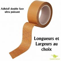 Bande adhésive double face ultra puissant, adhésif armé / Madeinnature spécial plinthe souple ou rigide /sol pvc et crédence - 50 mètres - 50 mm.