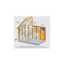 Sud Bois – Bande Adhésive Intérieure Simple Face 50mm X 25ml – Ldpe Renforcé Avec Polyester – Étanchéité Optimale Pour Bardage Ajouré