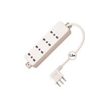 Wiva - Bande d'alimentation 4 places 10/16A Double-étape avec Câble 1,5m Blanc