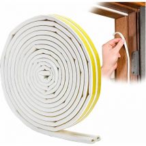 Mereteet - Bande de Joint D-Profil, Calfeutreur Les Porte et Fenêtres avec Forte Adhérence, Isoler du Bruit et Anti-intempéries, 6 Metres(Blanc)