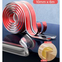 Bande de protection des bords 10 mm x 6 m en silicone transparent pour la securite des enfants avec adhesif puissant pour les coins pointus des
