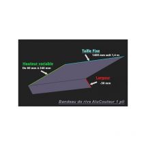 Alucouleur - Bande de Rive Aluminium Gris Ardoise ral 7015 (1 pli, retour 30 mm, ep 1.5mm) Hauteur : 170 mm