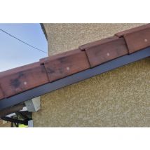 Bande de Rive Aluminium Brun Gris ral 8019 (1 pli, retour 30 mm, ep 1.5mm) Hauteur : 120 mm