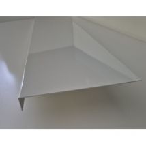 Bande de Rive Aluminium Blanc Pur ral 9010 (1 pli, retour 30 mm, ep 1mm) Hauteur : 100 mm