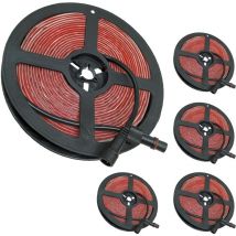 Bande LED 5M Direct 220V 12W/m 120LED/m Coupe 10cm IP65 Blanc Neutre 4500K - Lot de 5 U.