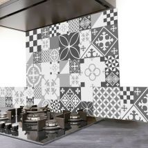 Lot de 2 Bandeaux Aluminum Carreau de ciment - 99deco - L100xH20cm Ep.3 mm