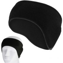 Bandeau cache-oreilles coupe-vent en polaire pour homme et femme, pour course à pied, yoga, ski, entraînement, cyclisme, noir