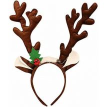 Bandeau en bois de renne - Accessoire de Noël pour adultes et enfants en 2 parfait pour Noël (marron foncé), Ensoleillé