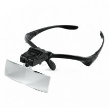 Serbia - Ahlsen Bandeau Loupe avec éclairage led, mains libres support de têtes de lecture Loupe Lunettes avec 5 lentilles détachables pour lire,