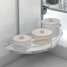 48146014 Deslizante Dolphin2 M45 Izq. - Linea COMPACT MÍNIM - Bandeja rinconera deslizante con base Blanca