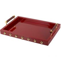 Adda Home - Bandeja Mdf Acero Inox. Granate 45x9x33 Cm