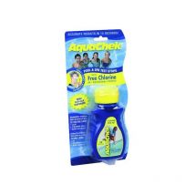 Bandelettes Aquachek analyse eau traitée au chlore : Cl, pH, Alc & CyA
