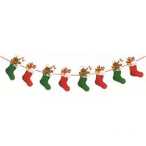 Ensoleille - Banderole Chaussette Christmas, Motif Différent Chaussette En Forme De Banderole De Noël, Maison Party Décoration Du Nouvel An,