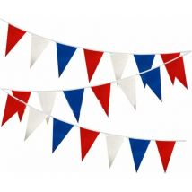 Banderole de fanions en tissu de 18 m, rouge, bleu et blanc, pour événement spécial,Noël,anniversaire, décoration de fête de mariage