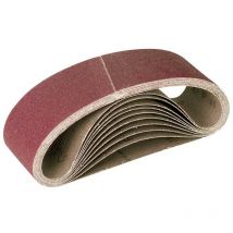 Miotools - Fox Bandes abrasives, 303 x 40 mm, p. Ponceuses à bande portatives, Corindon normal (Lot de 10) G40