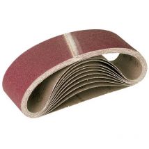 Miotools - Fox Bandes abrasives, 457 x 75 mm, p. Ponceuses à bande portatives, Corindon normal (Lot de 10) G80
