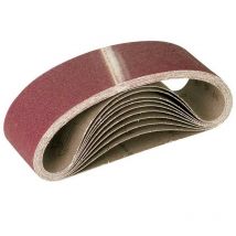 Miotools - Fox Bandes abrasives, 533 x 75 mm, p. Ponceuses à bande portatives, Corindon normal (Lot de 10) G60