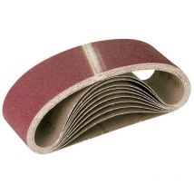 MioTools Fox Bandes abrasives, 610 x 100 mm, p. Ponceuses à bande portatives, Corindon normal (Lot de 10) G100