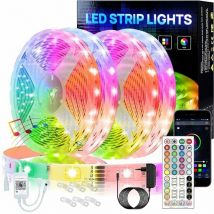 Shmshng - Bandes led 20M rgb 5050 Kit de bandes led a changement de couleur avec telecommande 44 touches pour la decoration de la maison de la chambre