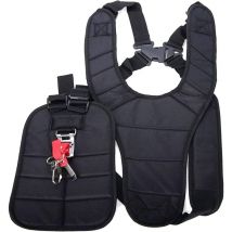 Jusch - Bandoulière Réglables pour Tondeuse, Sangle d'épaule double pour débroussailleuse (Noir)