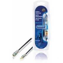 Bandridge - Cable de extensión macho - hembra 3,5 mm, de 1.00 m de longitud ,ideal para auriculares, color azul, contactos chapados en oro de 24k