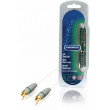 Bandridge - Cable de Satélite de 50 cm, tipo f macho - macho, color blanco, fácil enganche