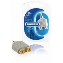 Bandridge - Separador rca macho - 2 x rca hembra, color gris, diseñado para fácil enganche