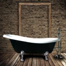 Rogier&mothes - Bañera de Hierro livingston negra 170 cm Patas cromadas