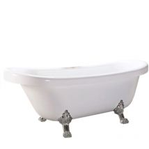 Simba - Bañera isla vintage 170 x 80 cm con patas plateadas - Margherita