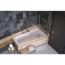 Azura Home Design - Bañera esquinera asimétrica ultima slim 150 / 160 cm, ángulo derecho - Dimensiones: 160cm