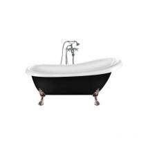 Rogier&mothes - Bañera con patas richmond negra 171 cm patas león cobre envejecido