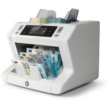Banknotenzähler mit maximaler Geschwindigkeit Safescan 2660-s bei 1500 Banknoten pro Minute und einer Stapelkapazität von 220 Banknoten.