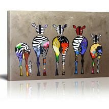 Banksy Toile Tableau Zebra Herd Colourful Rears Street Art Graffiti Toile Art Décor Impression sur Toile Tableau Décoration murale salon moderne