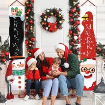 Coocheer - Bannière de Noël avec couplets de Noël, décorations exquises à suspendre pour l'intérieur et l'extérieur, adaptées aux murs, portes,