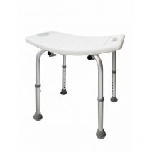 Cromados Modernos - Banqueta regulable para baño aluminio/blanco con asas