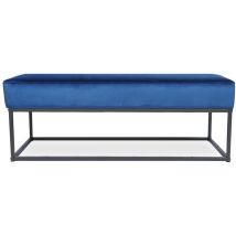 Intensedeco - Banquette Clarisse velours bleu pieds noirs