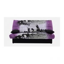 Banquette clic-clac - 3 places – Coton Parcours Mauve– 190 x 92 x 96 cm – dream