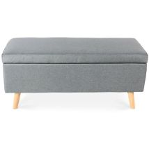 Banquette Coffre De Style Scandinave Eline Tissu Gris