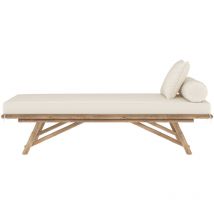 Rendez-vous Déco - Banquette de jardin en bambou avec matelas blanc - vadella