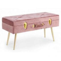 Fashion Commerce - banquette avec rangement polina rose 80X34X42 cm