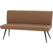Banquette HWC-K16, banquette de salle à manger banquette rembourrée, dossier tissu/textile bouclé métal 160cm brun