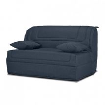 Meubletmoi - Banquette lit bz 140x190 cm tissu gris foncé et matelas 12 cm – buzzy