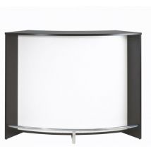 M&s - Meuble Bar Comptoir d'Accueil Noir 3 Tablettes 134,5 x 104,8 x 55,3 cm - Coloris: Blanc