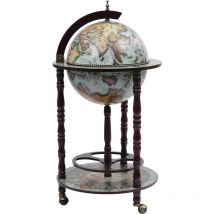 Bar sous forme de globe Bois d'eucalyptus Bleu vidaXL