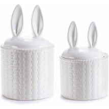 Barattoli da cucina per alimenti con chiusura ermetica in ceramica a forma di coniglietti
